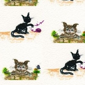 Cats Everyday Life Adventures_Sweet Little Black Cat&Multicolored Wild Straycat