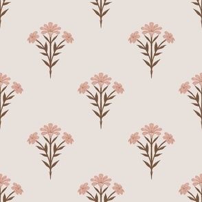pink daisies novelty, romántic, victorian, histórical, tradicional floral meadow. Preppy. Medium Scale specially wallpaper for rooms. Delicate
