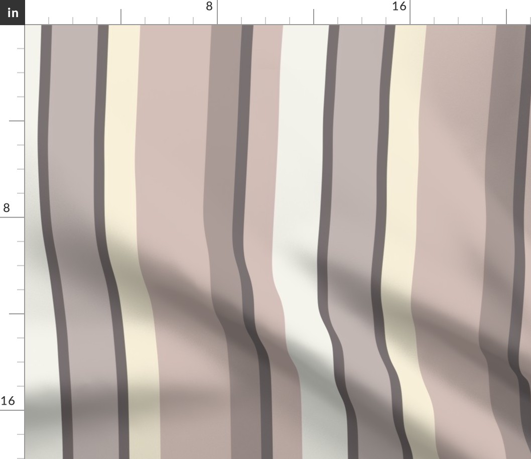 Larger Scale // Solid Stripes in shades of Beige, Taupe, Gray and Cream Neutrals
