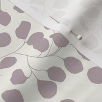 Soft Lilac Purple and Cream Eucalyptus Pattern