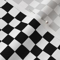 (M) Retro Checkered Wavy Checkerboard in Black White