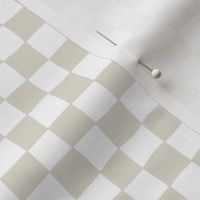 (M) Retro Checkered Wavy Checkerboard in Neutral White
