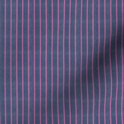 Denim Retro Pin Stripes - Hot Pink (S)