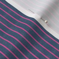 Denim Retro Pin Stripes - Hot Pink (S)