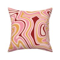 M 60s Abstract Swirl_Light Pink, Mustard Yellow, Cream