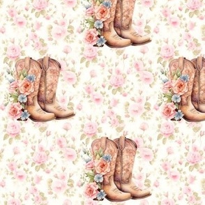 Pink Roses Cowgirl Boots