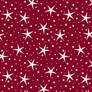 Stars and Snow // Cranberry Red