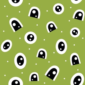 (L) Cute Monster Eyes on Green