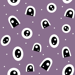 (L) Cute Monster Eyes on Purple