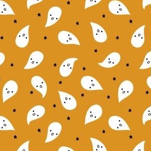 (S) Cute Halloween Ghosts on Orange