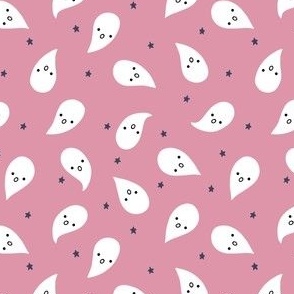 (S) Cute Halloween Ghosts on Pink