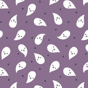 (S) Cute Halloween Ghosts on Purple
