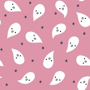 (M) Cute Halloween Ghosts on Pink