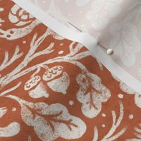 (Large Scale) Night in the Forest Woodland Damask | Topaz Brown | Textured Historical Inspired