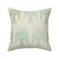 Block Print Rock Lobster, Large, Green