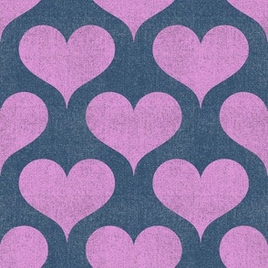 Denim Retro Hearts: Colorful 80’s Pattern - Lavender Pink (L)