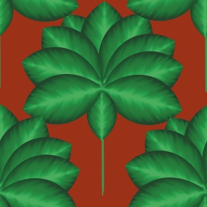 Tropical Banana Leaves Chic - Blender Pattern, Tabasco Red, Large 