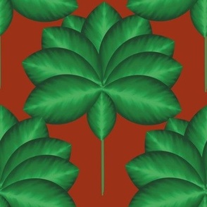  Tropical Banana Leaves Chic - Blender Pattern, Red, Medium