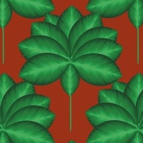  Tropical Banana Leaves Chic - Blender Pattern, Tabasco Red, Small 