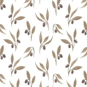 Hand Drawn Olives tonal mocha small