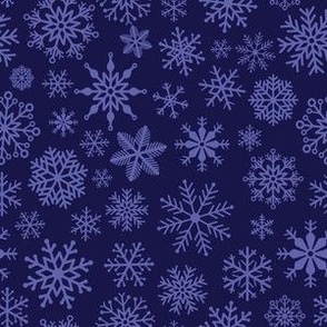 Medium - Snowflakes on dark blue