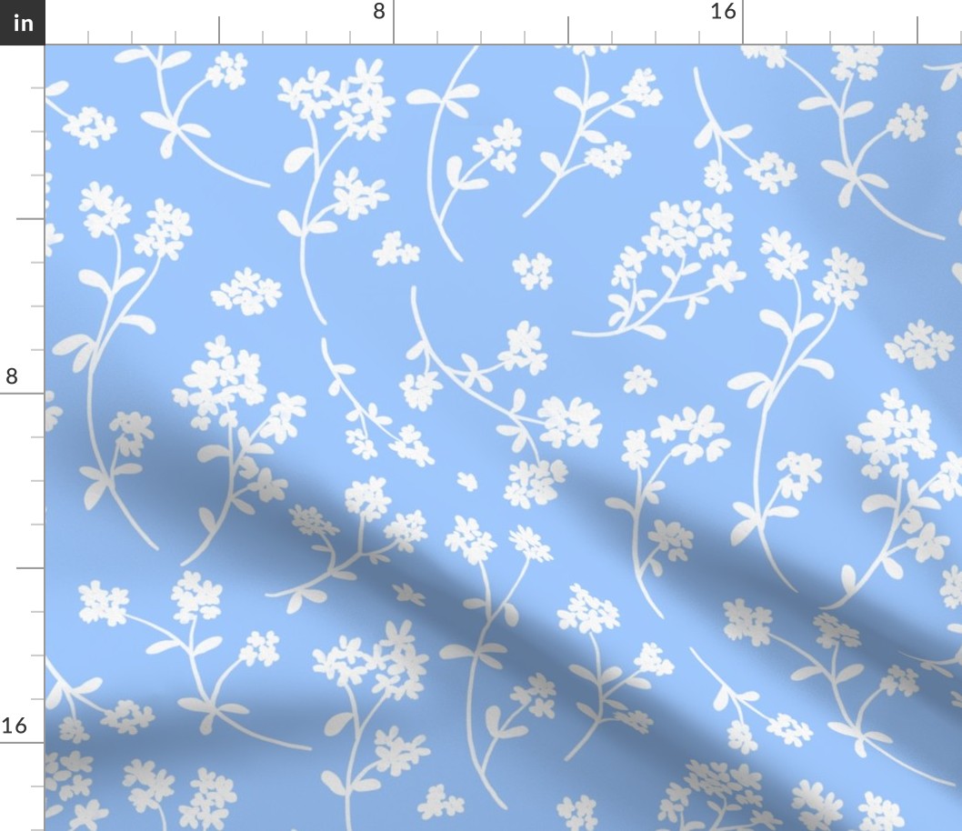 Large scale-soft sky blue and white flower