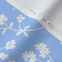 Small scale-soft blue and white flower
