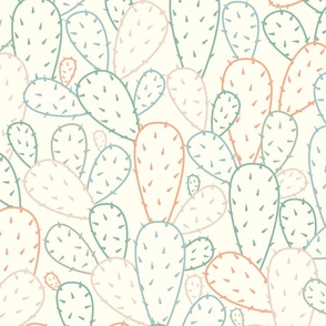 Prickly Pear Catcus-line art