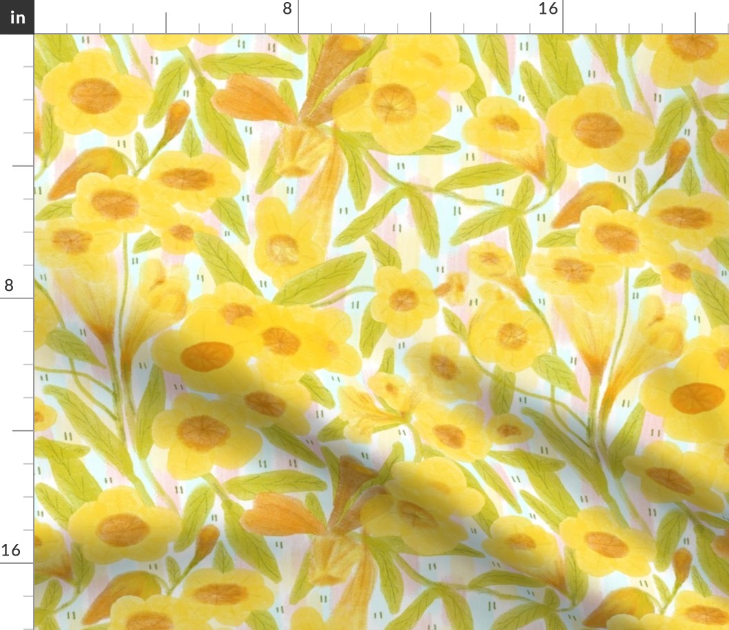 Trumpetflower // Yellow elder // Trumpetbush flowers pattern