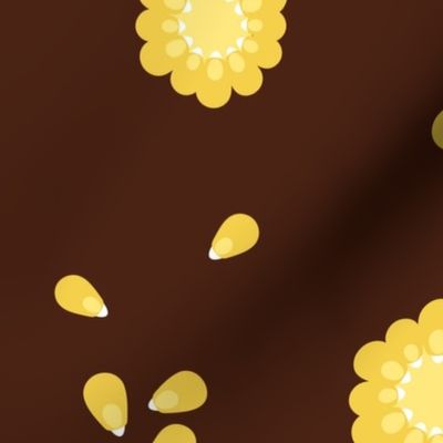 Corn on Brown Background