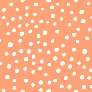 Whimsical Sea: Non-Directional Water Bubbles on an Orange Red Background