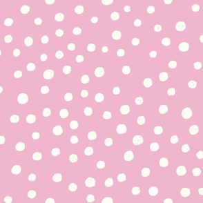 Whimsical Sea: Non-Directional White Water Bubbles on a Blush Pink Background
