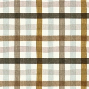 Medium Colorful Gingham Check in Dark Brown - Earthy Tones, Neutral, Moody Cottage Core 