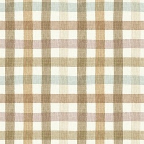 Medium Colorful Gingham Check in Light Brown - Neutral, Soft  Earthy Tones , Cottage Core 