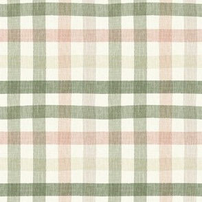 Medium Colorful Gingham Check in Pink and Green - Cheerful, Spring Cottage Core 