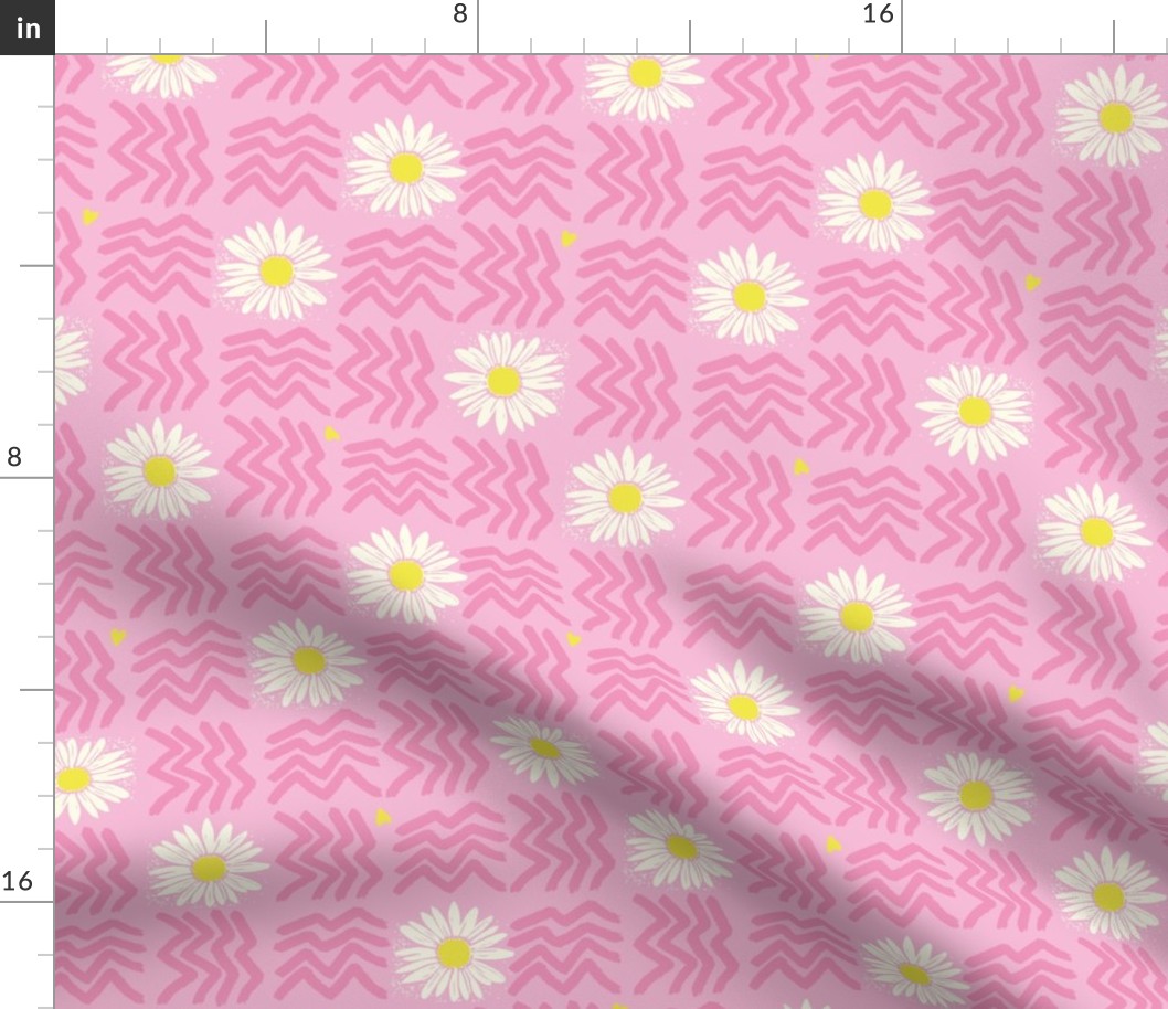 daisies rosa, zigzag, small