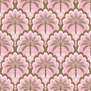 Palm tree scallops/textured pink and butternut/medium