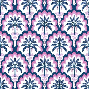 Palm tree scallops/fuchsia/medium