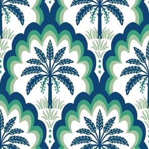 Palm tree scallops/green/large