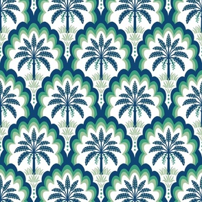 Palm tree scallops/green/medium