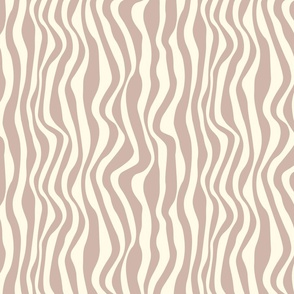wavy lines - cream and tan