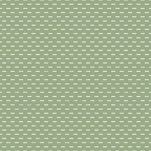 sashiko row stitched l moss green & off white l large