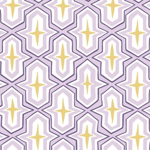 tribal geometric stars/purple lavender yellow
