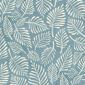 Puzzle Leaves | Textured & Tonal | Stone blue | 24'
