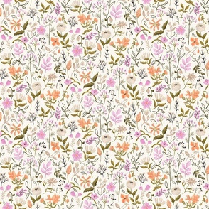 Lavender and Tangerine Woodland and Meadow Florals_Small