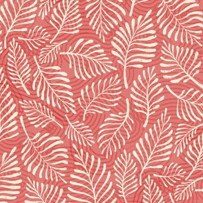 Puzzle Leaves | Textured & Tonal | Light red | 24'