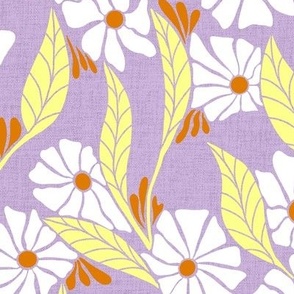 Viveta Groovy Floral Muted lavender LARGE scale