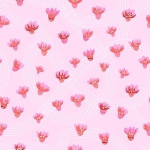 Pink abstract floral pattern