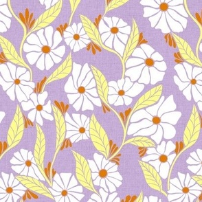Viveta Groovy Floral Muted lavender MEDIUM scale