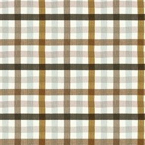 Small Colorful Gingham Check in Dark Brown - Earthy Tones, Neutral, Moody Cottage Core 